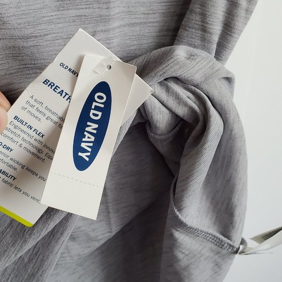 Old Navy Active Go-Dry Breathe On Floral Imprint Girls Grey Top Size 8 / M NWT - Picture 8 of 8